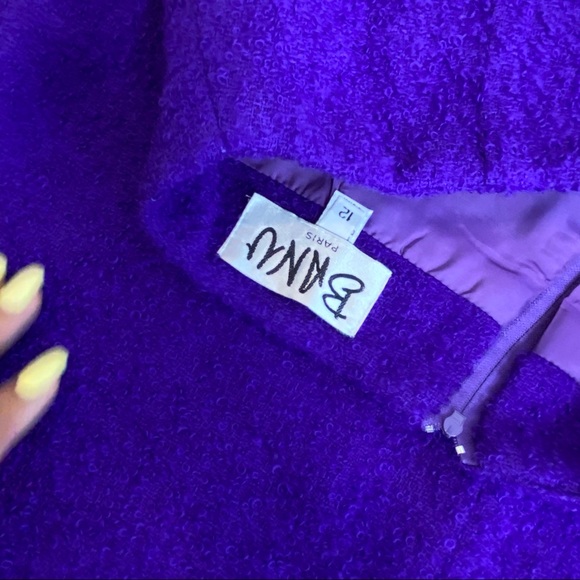 Beautiful Textured Banu Purple Boucle Skirt 12 - Picture 2 of 12